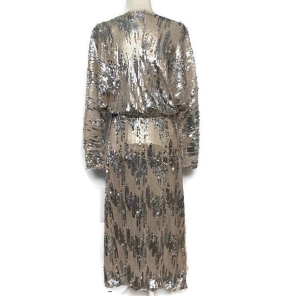 ZARA | long sleeve metallic sequin dress - Picture 5 of 8